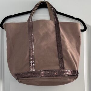 Vanessa Bruno Brown Tote with Sequin Accents